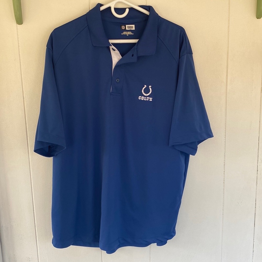 NFL Indianapolis Colts Blue Short Sleeve Polo Shirt Men’s Large